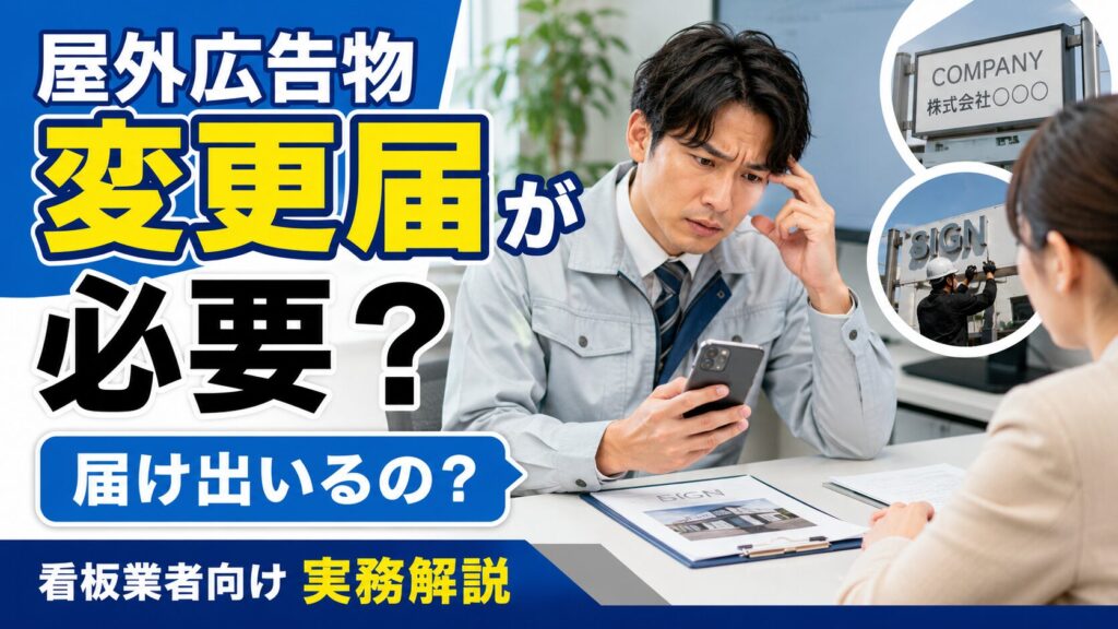 屋外広告物変更届が必要なケース一覧　看板業者向け実務解説