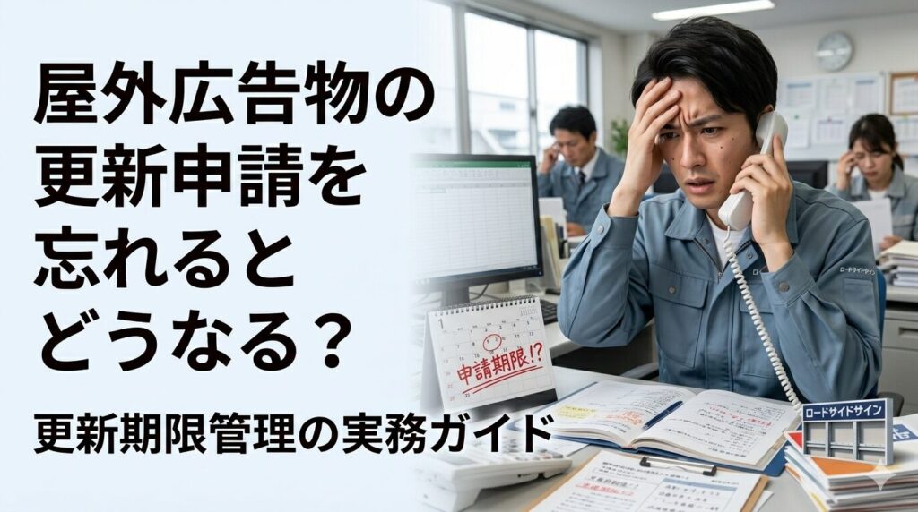 屋外広告物の更新申請を忘れるとどうなる？更新期限管理の実務ガイド