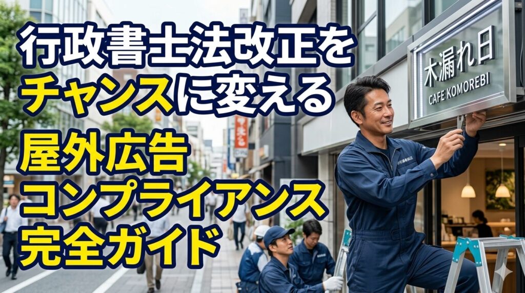 行政書士法改正をチャンスに変える看板業者の新戦略｜屋外広告コンプライアンス完全ガイド【2026年対応】