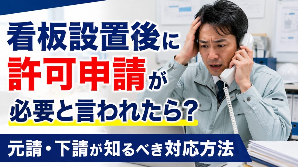 看板設置後に許可申請が必要と言われたら？元請・下請が知るべき対応方法