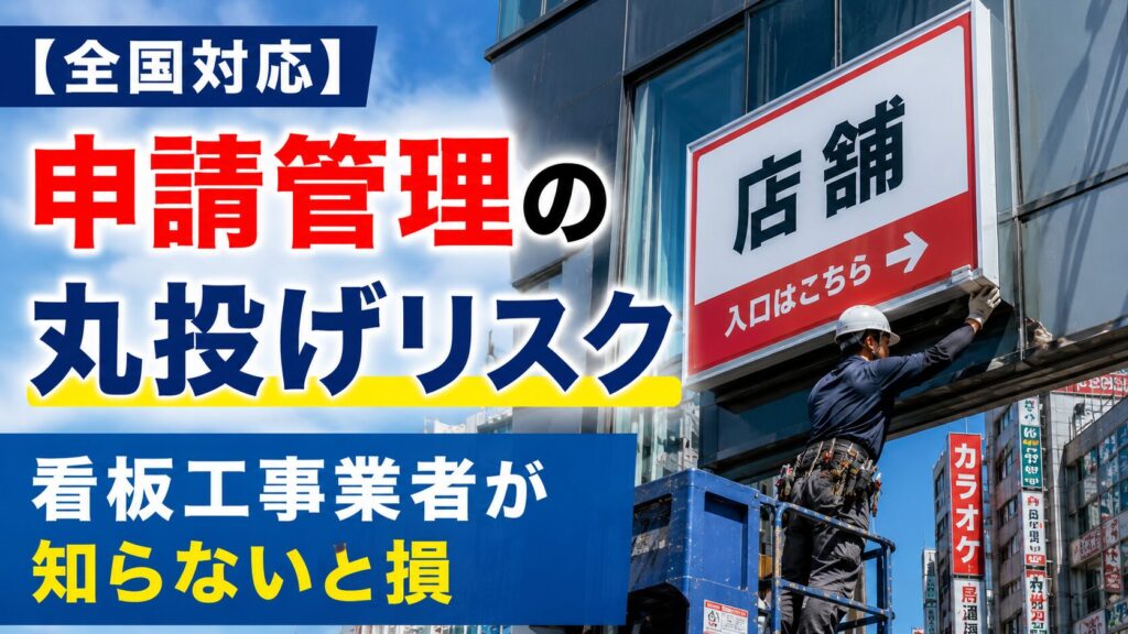 【全国対応】看板工事業者が知らないと損する「申請管理の丸投げ」リスクと解決策
