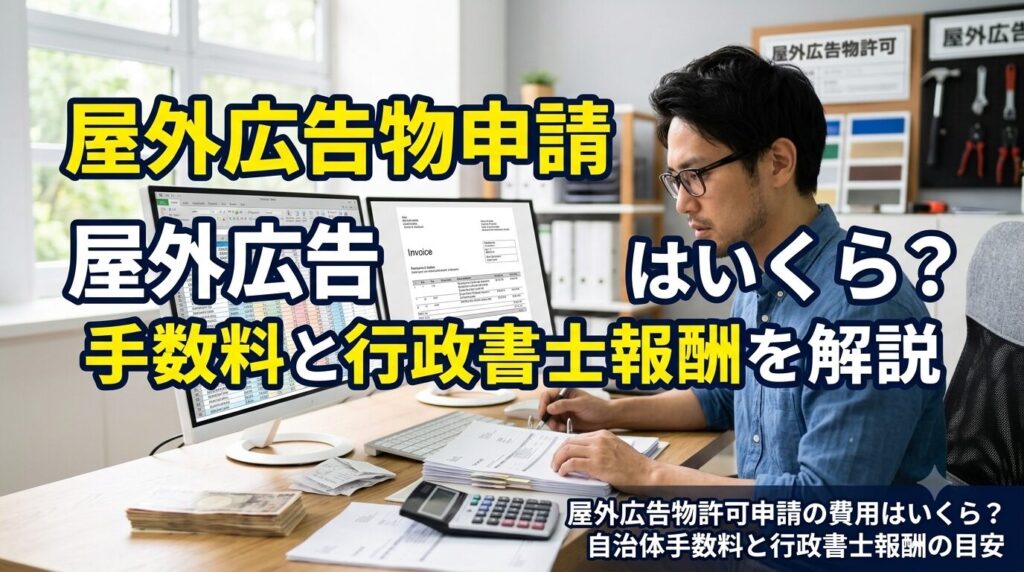 屋外広告物許可申請の費用はいくら?自治体手数料と行政書士報酬の目安