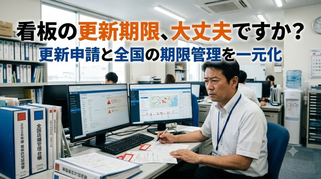屋外広告物更新申請の代行サービス|期限管理から全国の申請まで対応